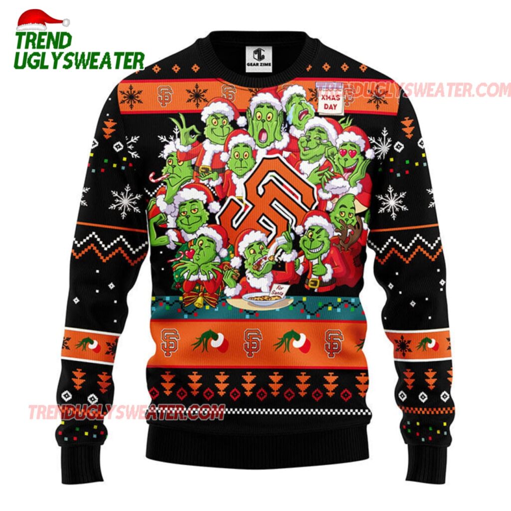 MLB San Francisco Giants 12 Grinch Xmas Day Ugly Christmas Sweater 1