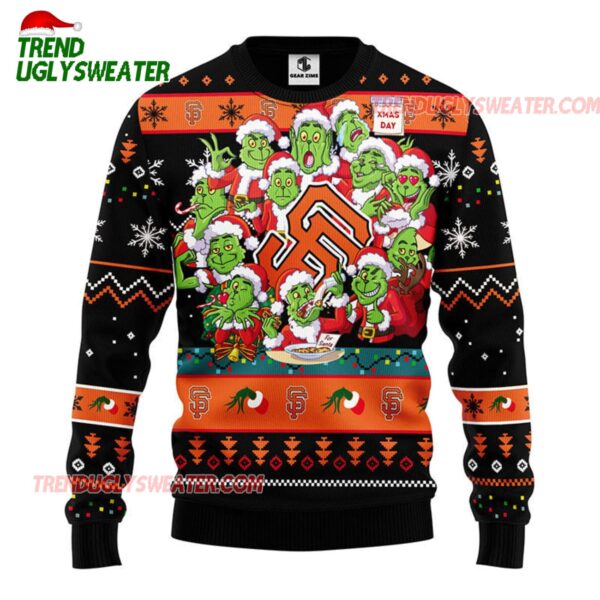 MLB San Francisco Giants 12 Grinch Xmas Day Ugly Christmas Sweater 1