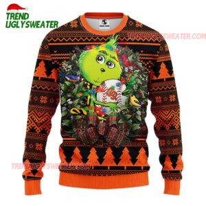 MLB San Francisco Giants Grinch Hug Ugly Christmas Sweater 1