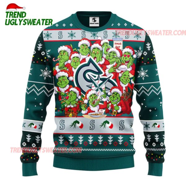 MLB Seattle Mariners 12 Grinch Xmas Day Ugly Christmas Sweater 1