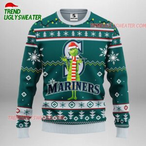 MLB Seattle Mariners Funny Grinch Ugly Christmas Sweater 1