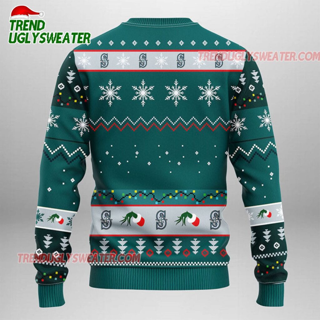 MLB Seattle Mariners Grinch Hand Ugly Christmas Sweater 2