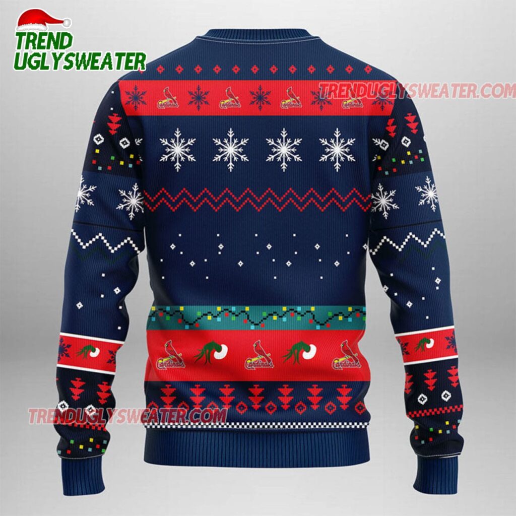MLB St Louis Cardinals Grinch Hand Ugly Christmas Sweater 2