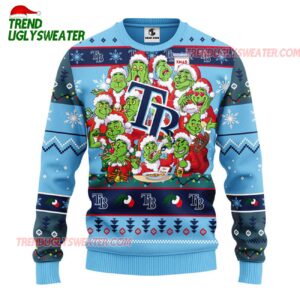 MLB Tampa Bay Rays 12 Grinch Xmas Day Ugly Christmas Sweater 1