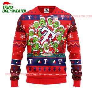 MLB Texas Rangers 12 Grinch Xmas Day Ugly Christmas Sweater 1