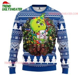MLB Texas Rangers Grinch Hug Ugly Christmas Sweater 1