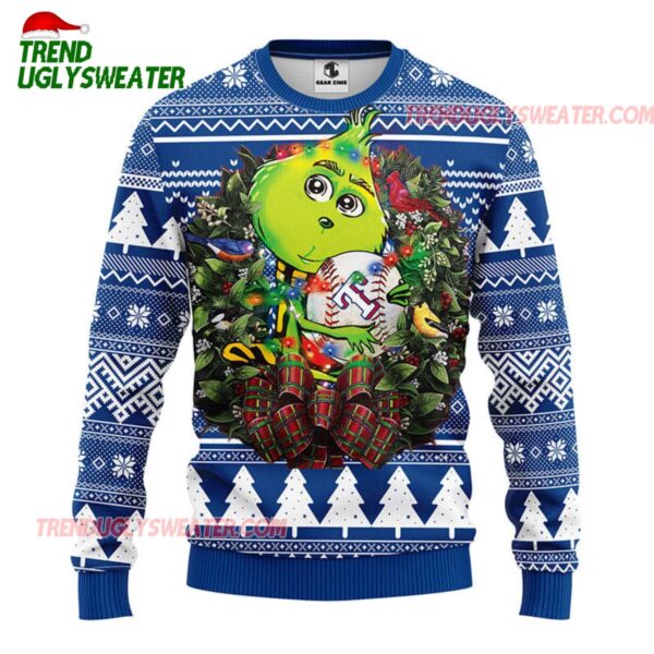 MLB Texas Rangers Grinch Hug Ugly Christmas Sweater 1
