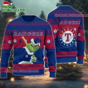MLB Texas Rangers Grinch Stolen Ugly Christmas Sweater 1