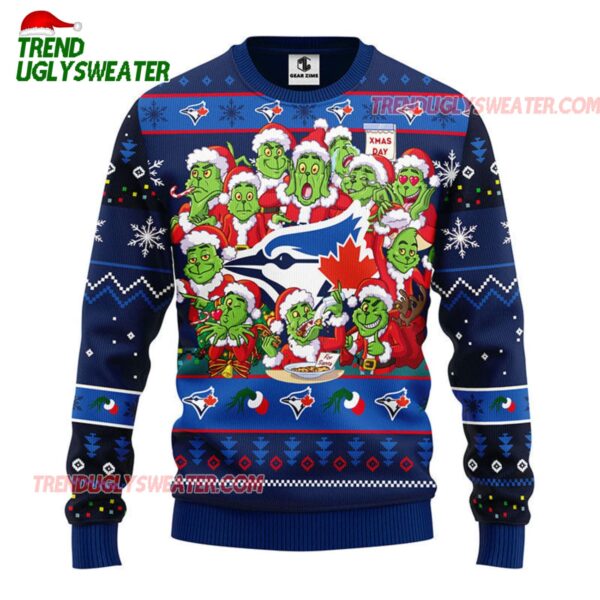 MLB Toronto Blue Jays 12 Grinch Xmas Day Ugly Christmas Sweater 1