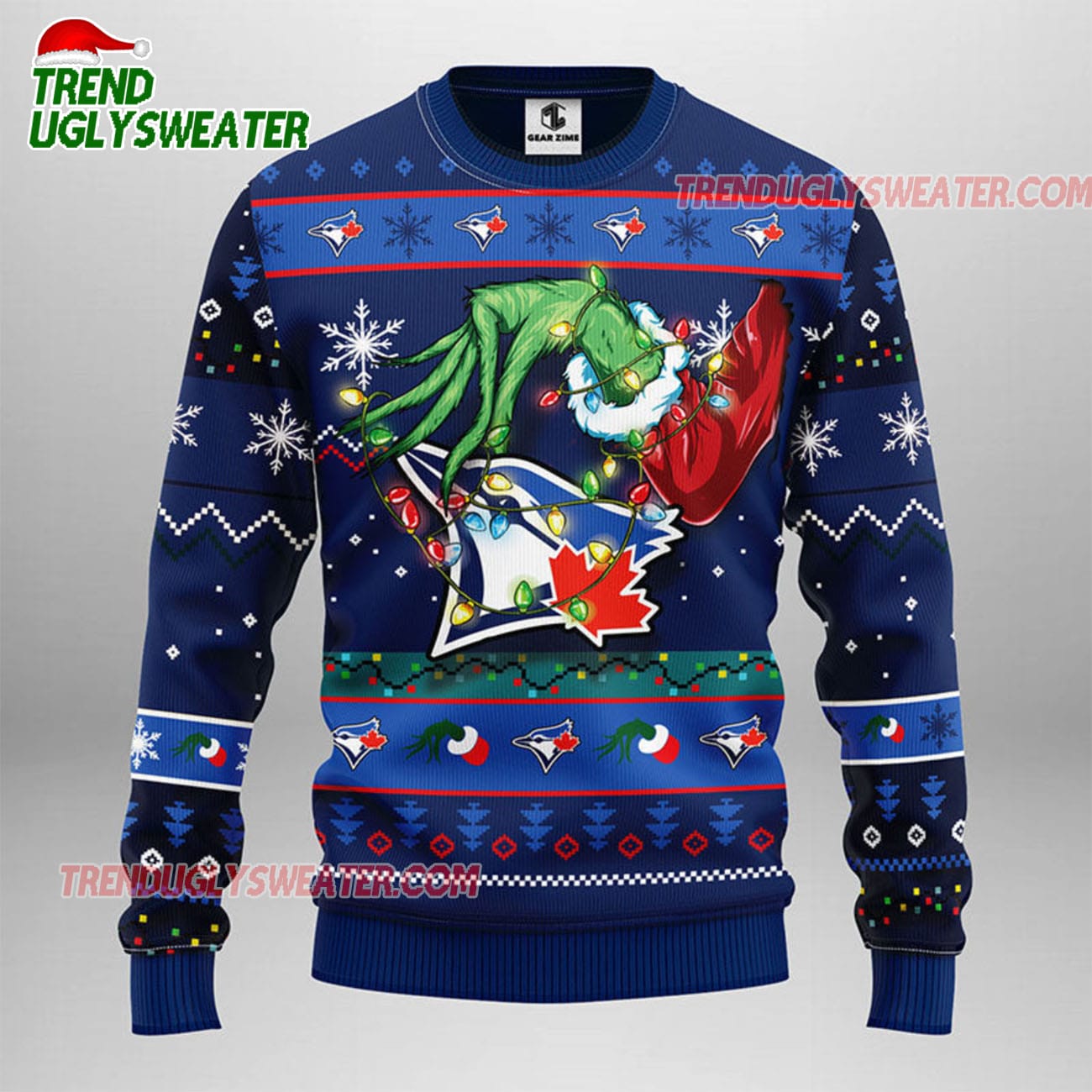 MLB Toronto Blue Jays Grinch Hand Ugly Christmas Sweater MLB Toronto Blue Jays Grinch Hand Ugly Christmas Sweater