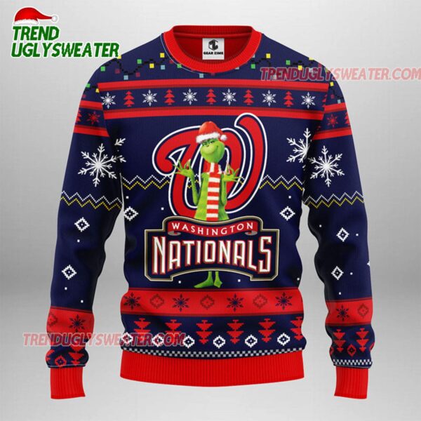 MLB Washington Nationals Funny Grinch Ugly Christmas Sweater 1