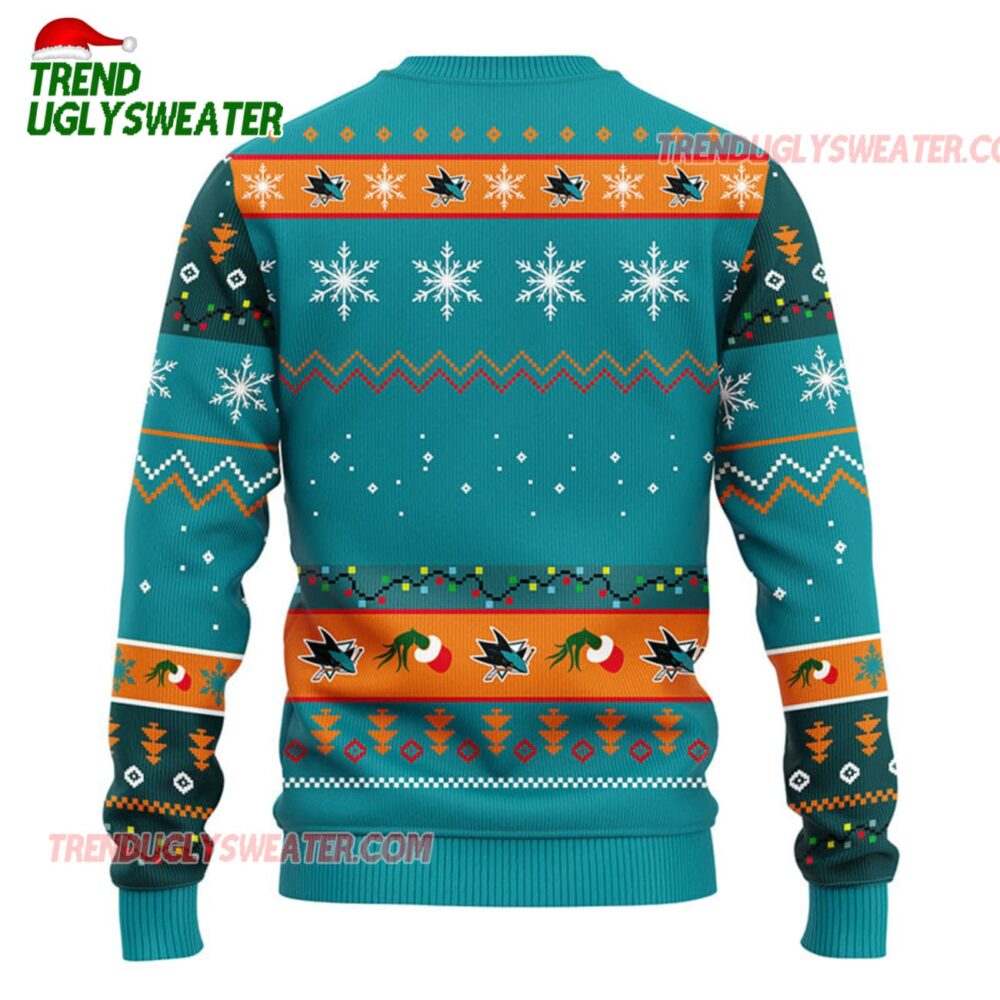 NHL San Jose Sharks 12 Grinch Xmas Day Ugly Christmas Sweater 2