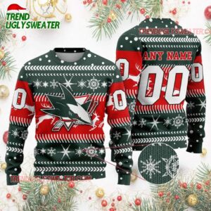 NHL San Jose Sharks Personalized Name Number Ugly Christmas Sweater
