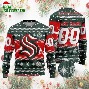 NHL Seattle Kraken Personalized Name Number Ugly Christmas Sweater