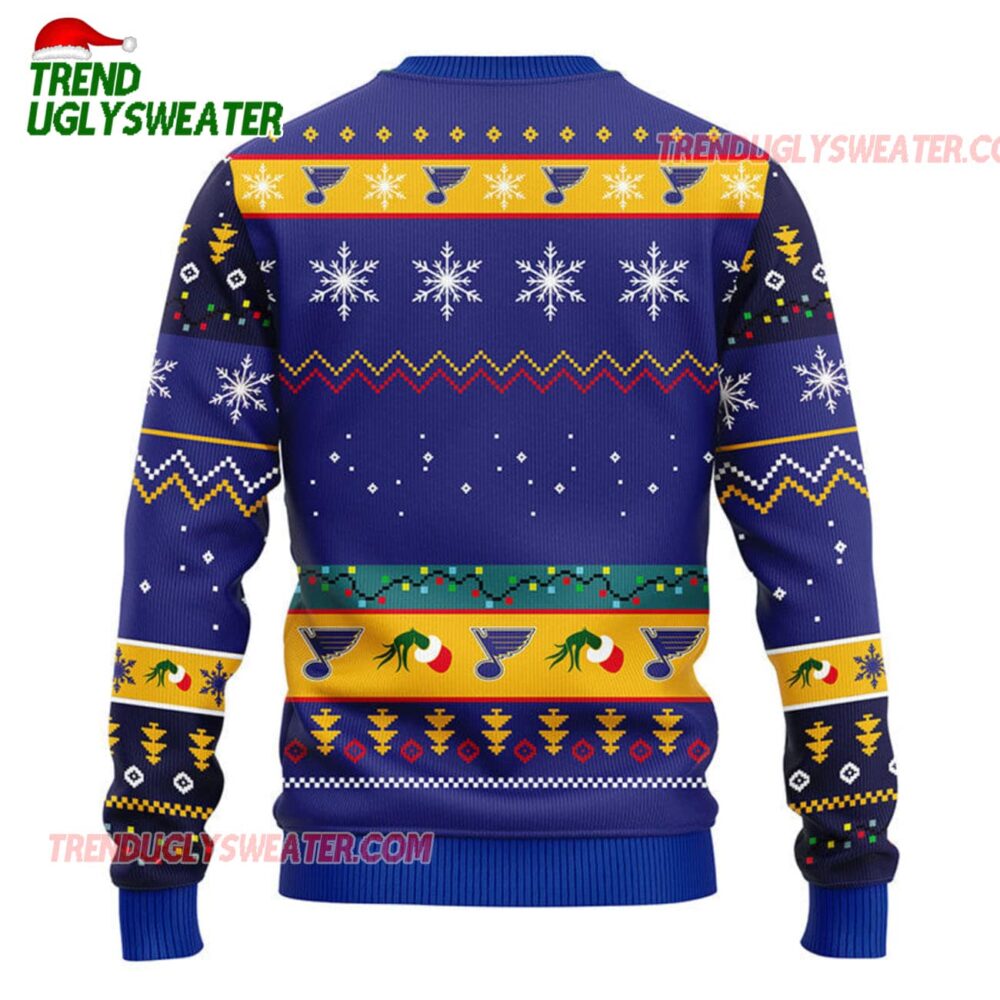 NHL St Louis Blues 12 Grinch Xmas Day Ugly Christmas Sweater 2