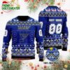 NHL St Louis Blues Winter Ice Rink Personalized Name Number Ugly Christmas Sweater