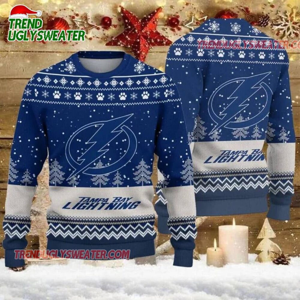NHL Tampa Bay Lightning Big Logo Ugly Christmas Sweater 1