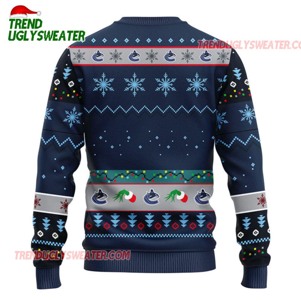 NHL Vancouver Canucks Grinch Hand Ugly Christmas Sweater 2