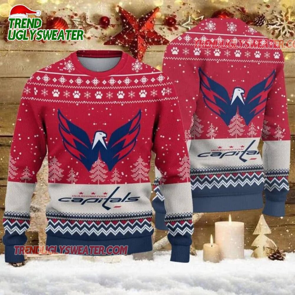 NHL Washington Capitals Big Logo Ugly Christmas Sweater 1