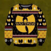 Wu Tang Clan Logo Print Ugly Christmas Sweater Black Yellow Color