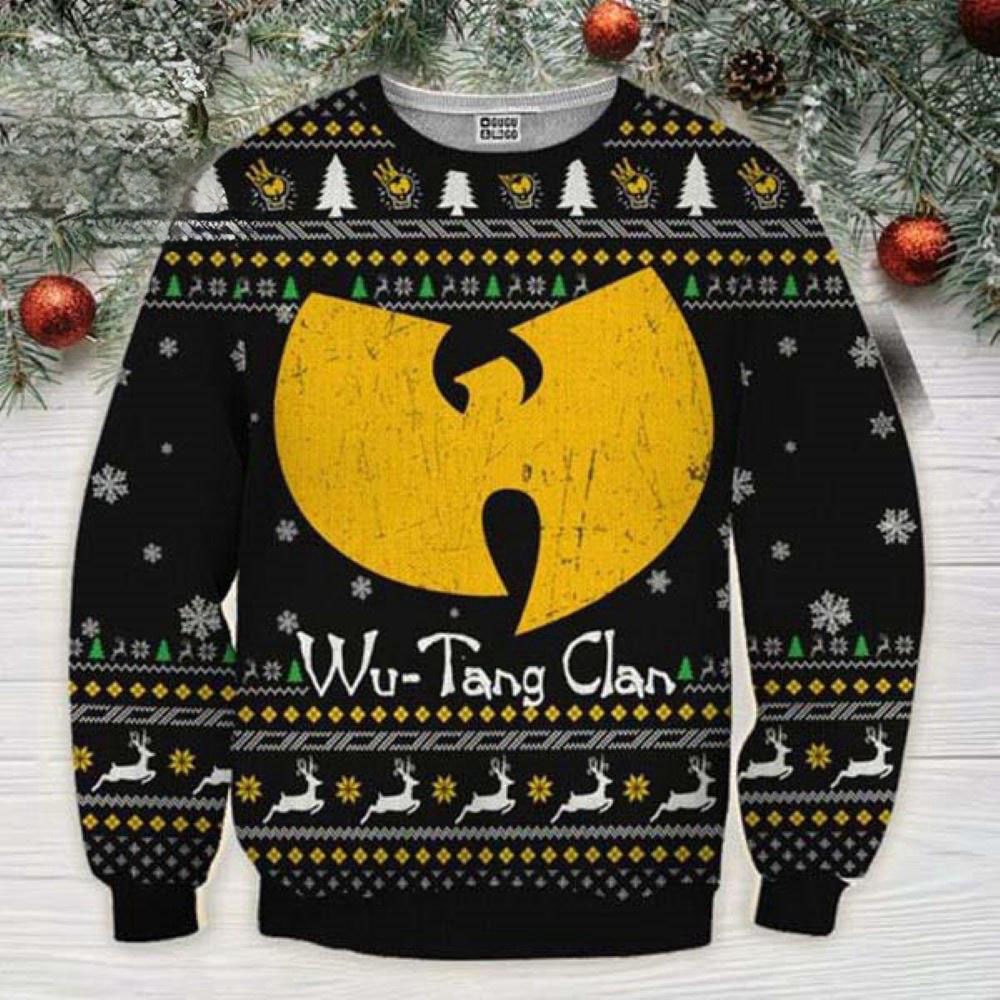 Wu Tang Clan Logo Signature Christmas Tree 2025 Ugly Christmas Sweater