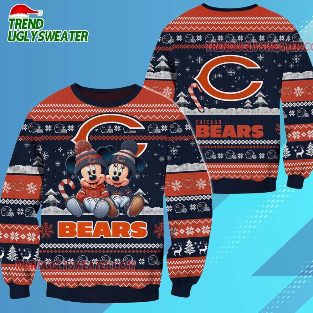 Chicago Bears NFL Mickey Minnie Ugly Christmas Sweater