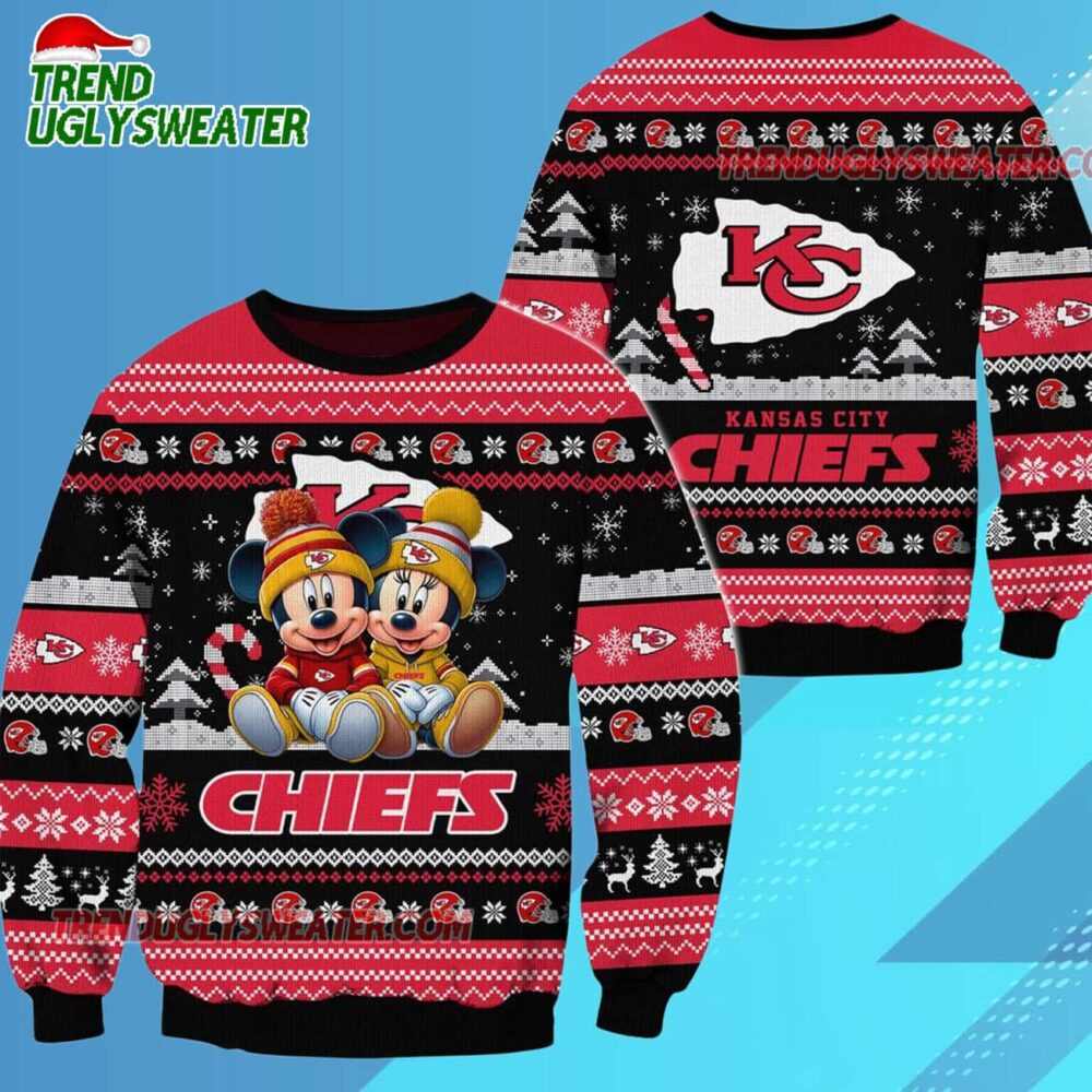 Kansas City Chiefs NFL Mickey Minnie Ugly Christmas Sweater