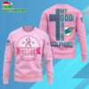 Miami Dolphins 2025 NFL My God Is Stronger Than Breast Cancer Chritmas Sweater