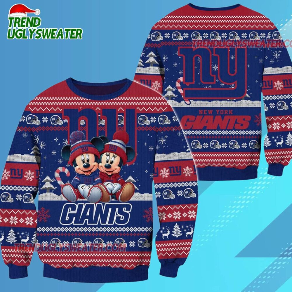 New York Giants NFL Mickey Minnie Ugly Christmas Sweater