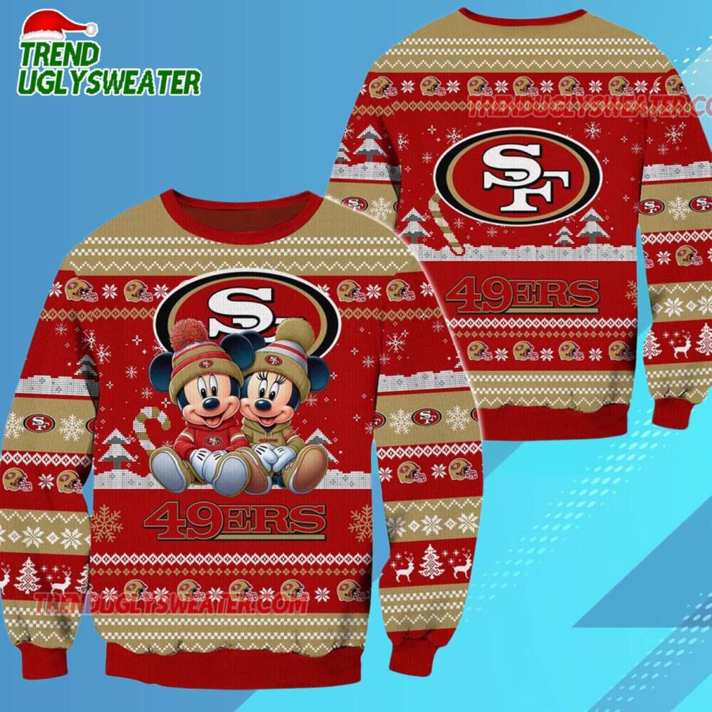 San Francisco 49ers NFL Mickey Minnie Ugly Christmas Sweater