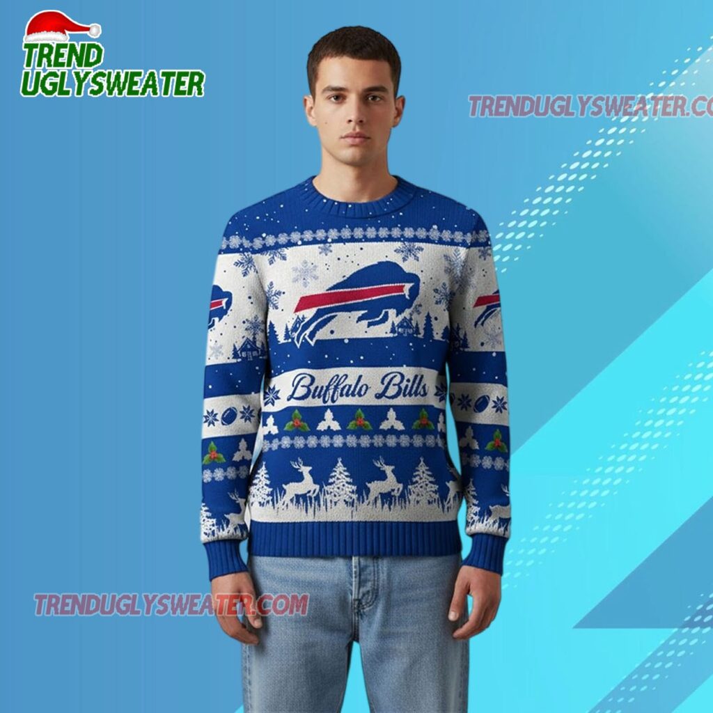 2025 Christmas Bills Festive Reindeer Tree Ugly Sweater 2