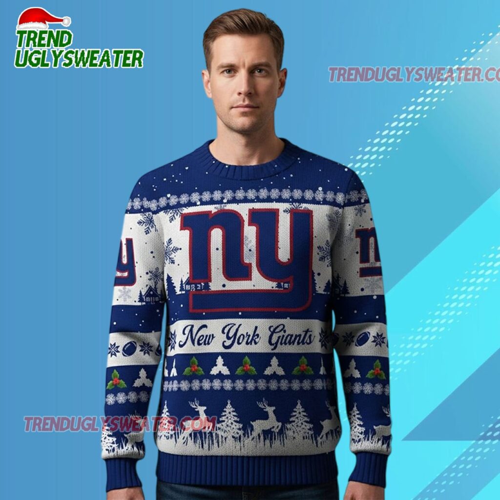 Nfl 2025 Christmas Ny Giants Festive Reindeer Tree Ugly Sweater 1 2025 Christmas Ny Giants Festive Reindeer Tree Ugly Sweater 2