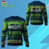2025 Christmas Seahawks Festive Reindeer Tree Ugly Sweater 1