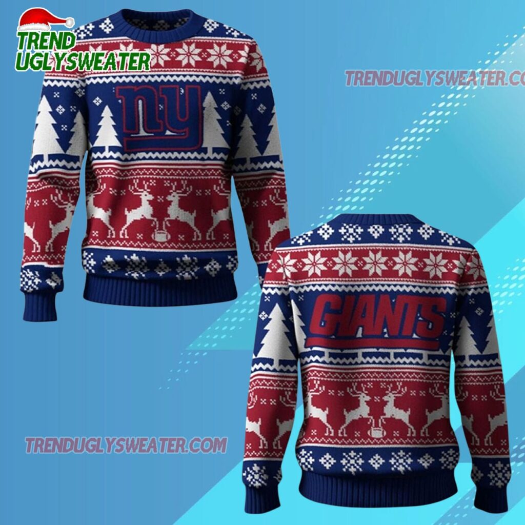 2025 Giants Reindeer Football Christmas Ugly Sweater 1
