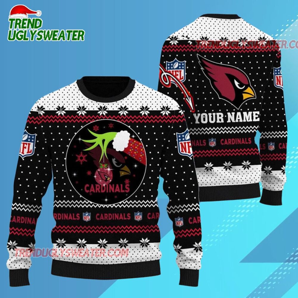 Arizona Cardinals Nfl Grinch Hands Personalized Ugly Christmas Sweater
