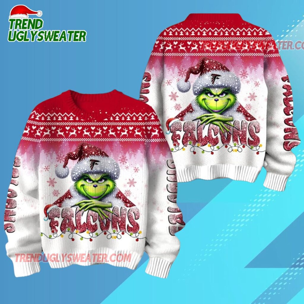 Atlanta Falcons Nfl X The Grinch 2025 Edition Ugly Christmas Sweater