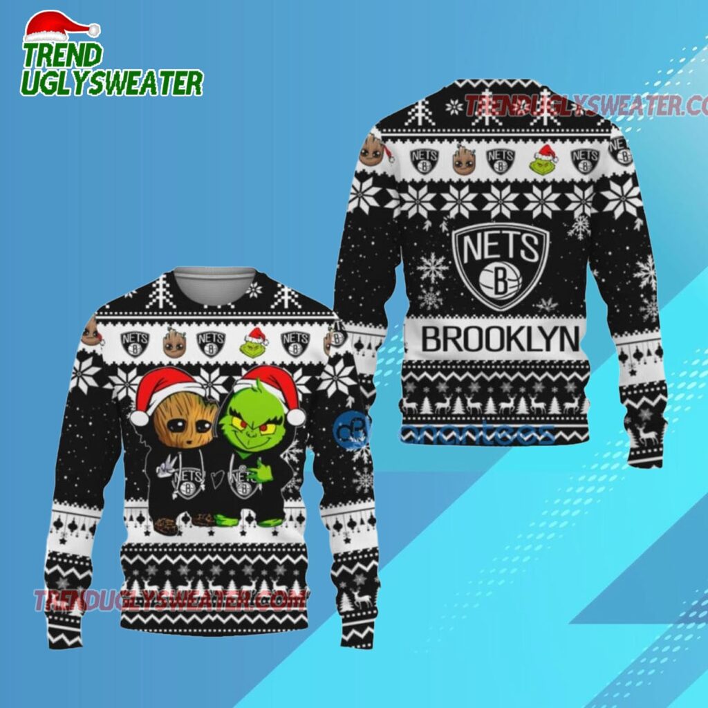 Brooklyn Nets Holiday Heroes Ugly Christmas Sweater 1