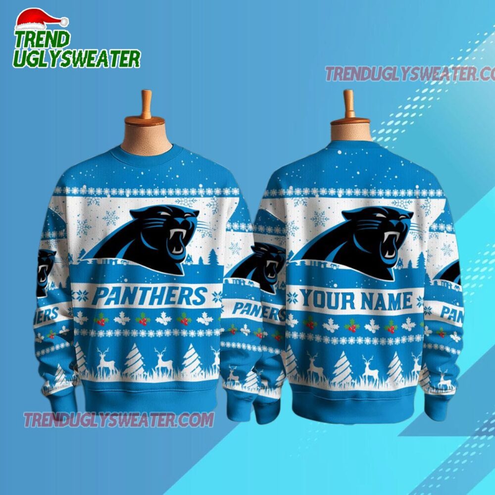 Carolina Panthers Nfl Snow Ugly Christmas Sweater