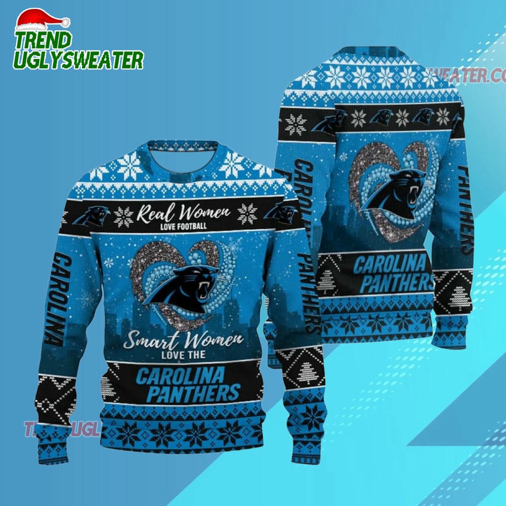 Carolina Panthers Real Women Love Football Ugly Christmas Sweater