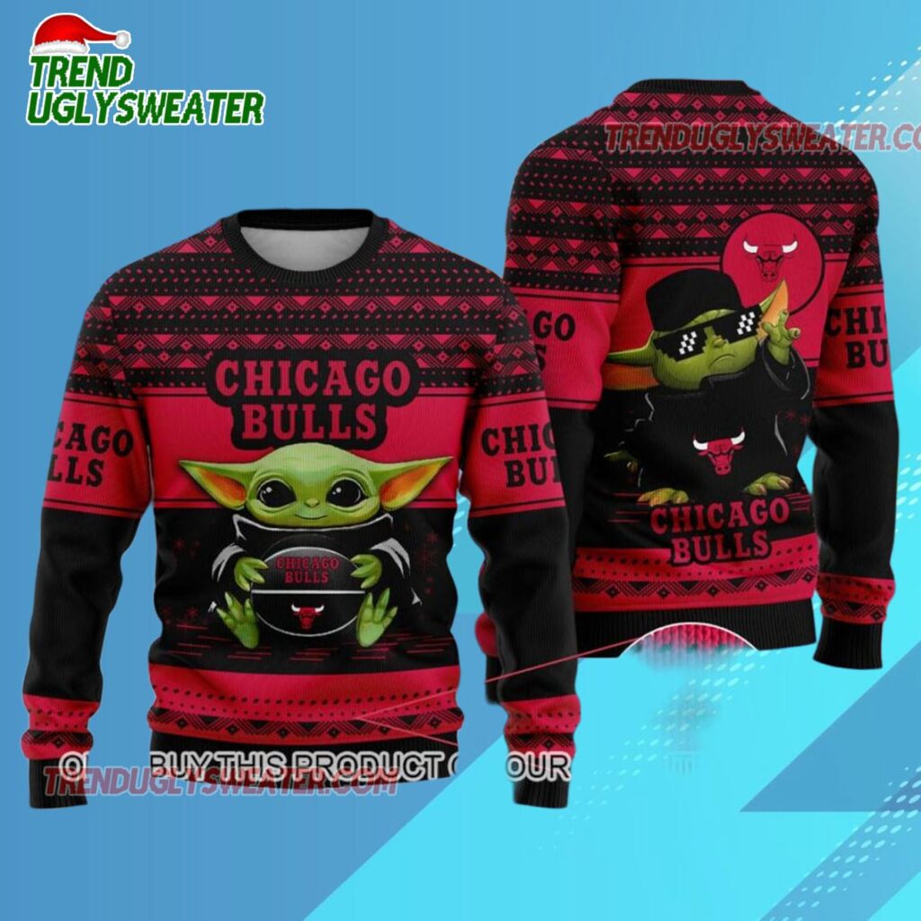 Chicago Bulls Holiday Force Ugly Christmas Sweater 1