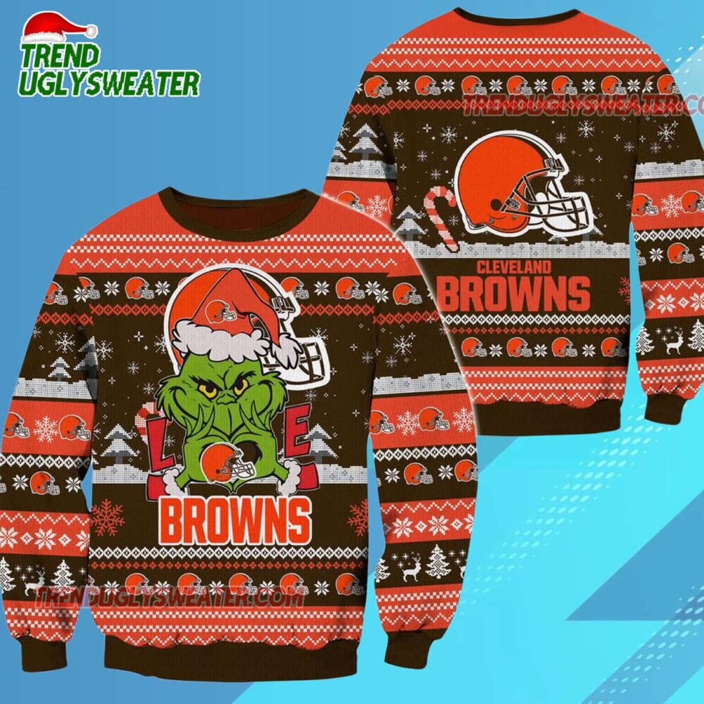 Cleveland Browns Nfl Grinch Football Limited Ugly Christmas Sweater