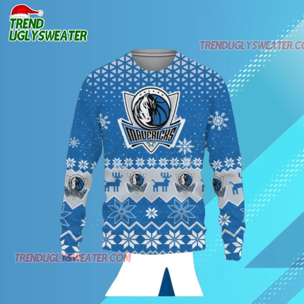 Dallas Mavericks Winter Wonderland Ugly Christmas Sweater 1