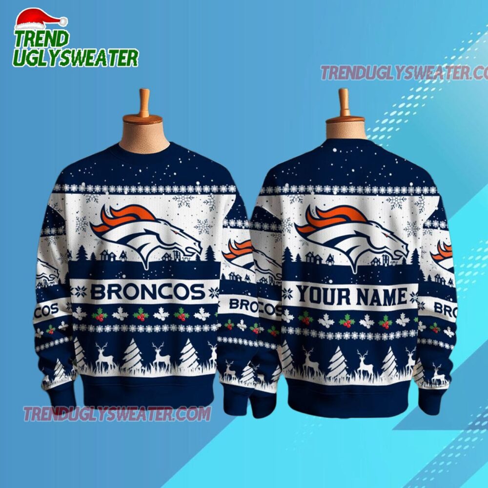 Denver Broncos Nfl Snow Ugly Christmas Sweater