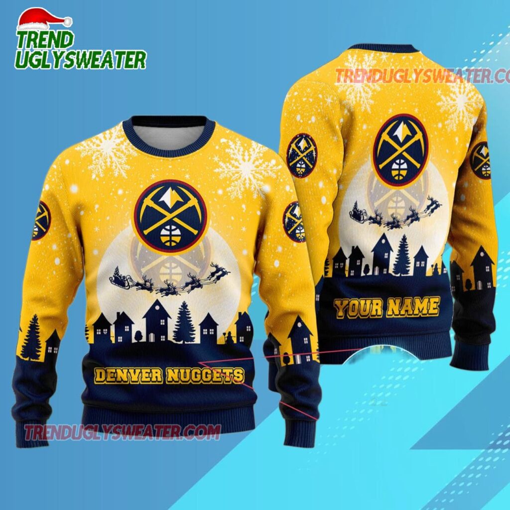 Denver Nuggets Sleigh Ride Dunk Ugly Christmas Sweater 1