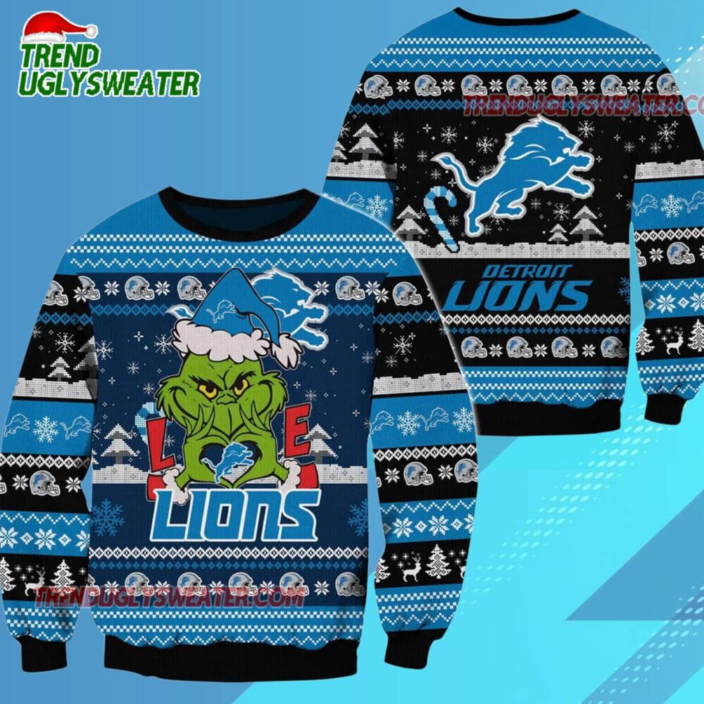Detroit Lions Nfl Grinch Football Limited Ugly Christmas Sweater