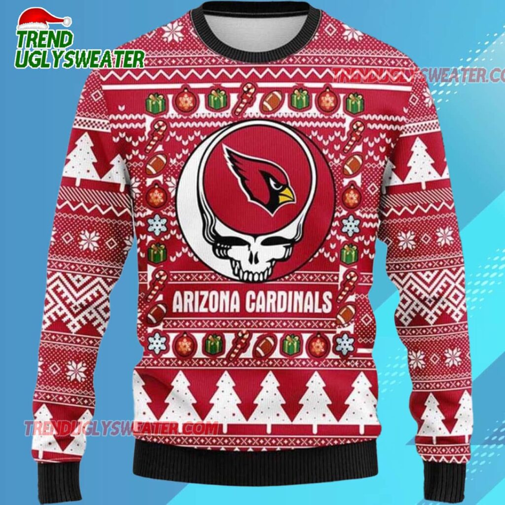 Grateful Dead X Nfl Arizona Cardinals Stealie Logo Ugly Christmas Sweater 2
