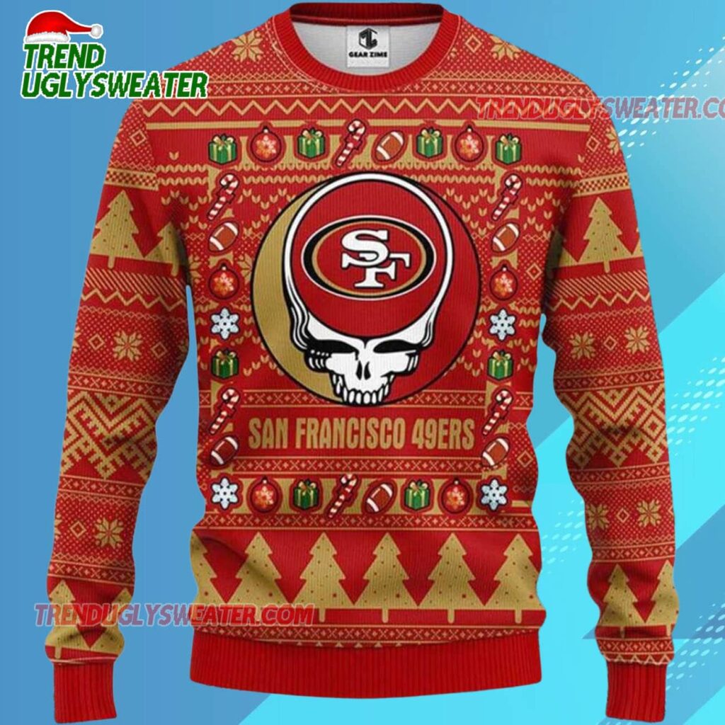 Grateful Dead X Nfl San Francisco 49ers Stealie Logo Ugly Christmas Sweater 2