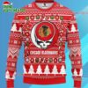 Grateful Dead X Nhl Chicago Blackhawks Stealie Logo Ugly Christmas Sweater 1
