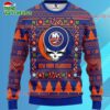 Grateful Dead X Nhl New York Islanders Stealie Logo Ugly Christmas Sweater 1