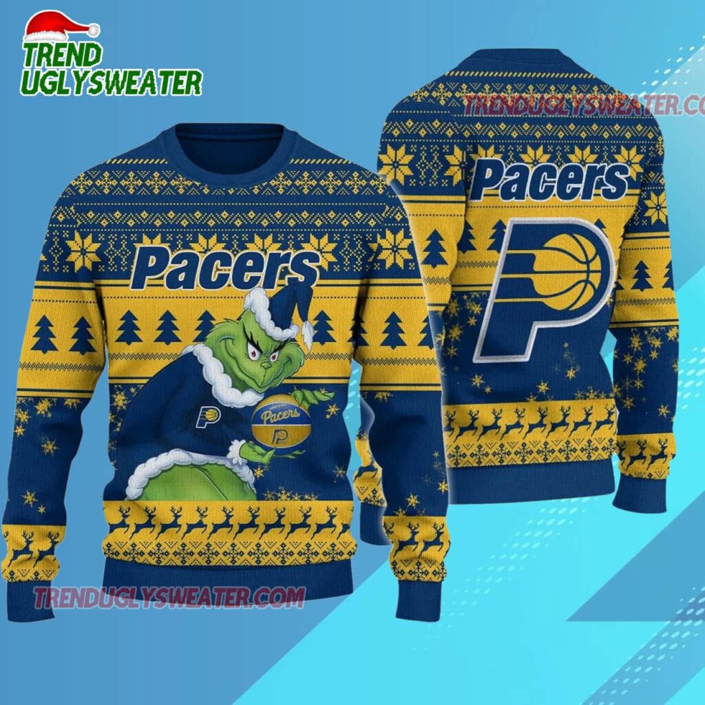 Indiana Pacers Grinch Stolen Ugly Christmas Sweater 1